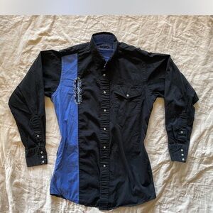 Western Black and Blue Men's Shirt